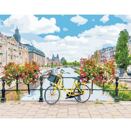 Trousse de peinture par numéros à motif de vélo à Amsterdam d’Artist’s Loft